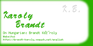 karoly brandt business card